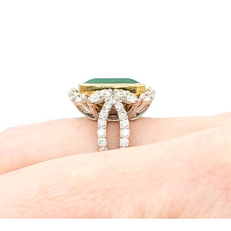 Ring 1.16ctw Round Diamonds 5.40ct Emerald 18kw sz6.5 224060179