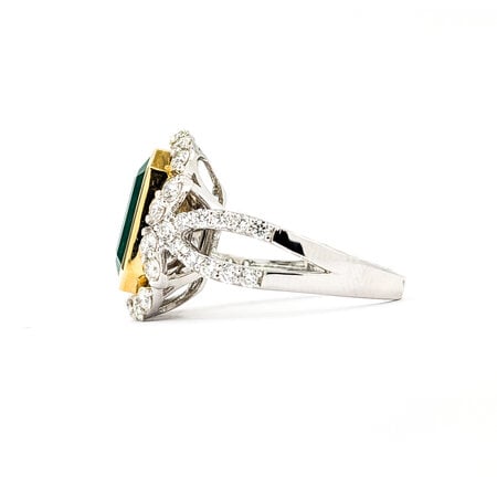 Ring 1.16ctw Round Diamonds 5.40ct Emerald 18kw sz6.5 224060179