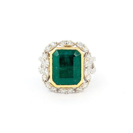 Ring 1.16ctw Round Diamonds 5.40ct Emerald 18kw sz6.5 224060179