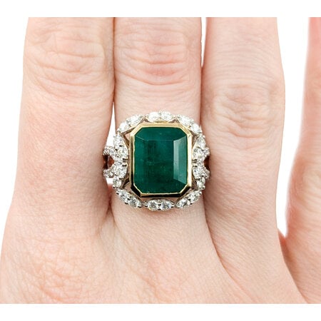 Ring 1.16ctw Round Diamonds 5.40ct Emerald 18kw sz6.5 224060179