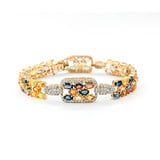  Bracelet 1.44ctw Round Diamonds 21.43ctw Multi Color Sapphires 14ky 7" 12.5mm 224063254
