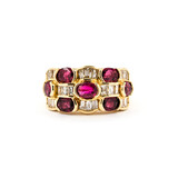  Ring .74ctw Round/Baguette Diamonds 1.74ctw Rubies 18ky sz7 224060174