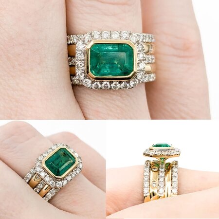 Ring 1.13ctw Round Diamonds 1.77ct Emerald 18ky sz7 224060165