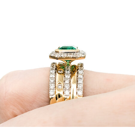 Ring 1.13ctw Round Diamonds 1.77ct Emerald 18ky sz7 224060165