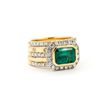 Ring 1.13ctw Round Diamonds 1.77ct Emerald 18ky sz7 224060165