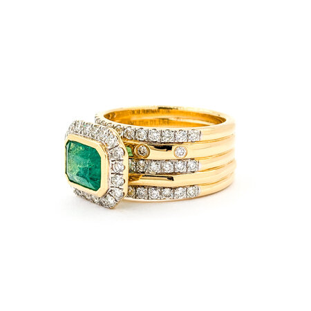 Ring 1.13ctw Round Diamonds 1.77ct Emerald 18ky sz7 224060165