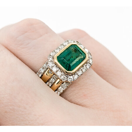 Ring 1.13ctw Round Diamonds 1.77ct Emerald 18ky sz7 224060165