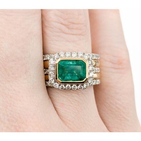 Ring 1.13ctw Round Diamonds 1.77ct Emerald 18ky sz7 224060165