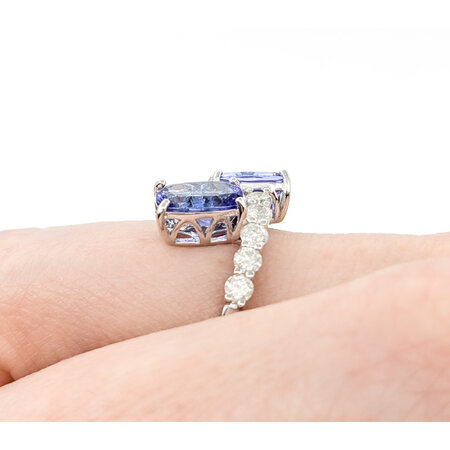 Ring Toi et Moi .66ctw Round Diamonds 2.75ctw Tanzanite Platinum sz7 224060172