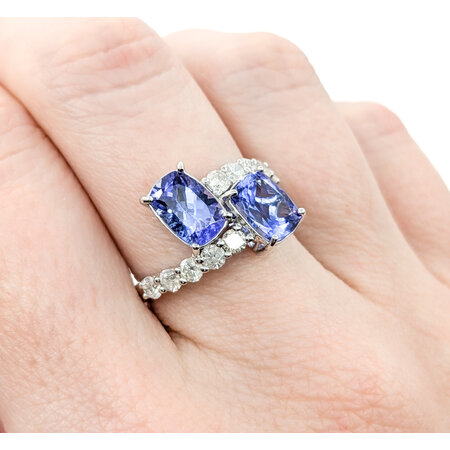 Ring Toi et Moi .66ctw Round Diamonds 2.75ctw Tanzanite Platinum sz7 224060172