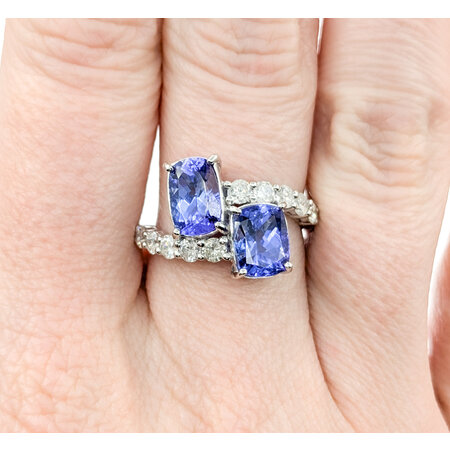 Ring Toi et Moi .66ctw Round Diamonds 2.75ctw Tanzanite Platinum sz7 224060172