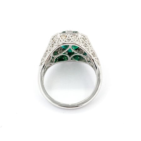 Ring .80ctw Round Diamonds 3.31ct Emerald Platinum sz7 224060184