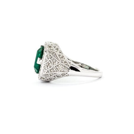 Ring .80ctw Round Diamonds 3.31ct Emerald Platinum sz7 224060184