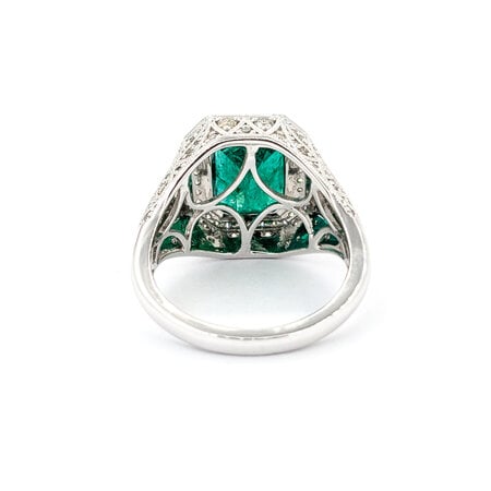 Ring .80ctw Round Diamonds 3.31ct Emerald Platinum sz7 224060184