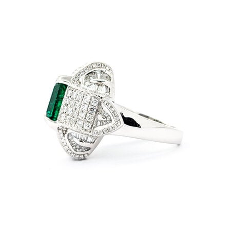 Ring 2.29ctw Round/Baguette Diamonds 3.35ct GIA Emerald Platinum sz7 224060167