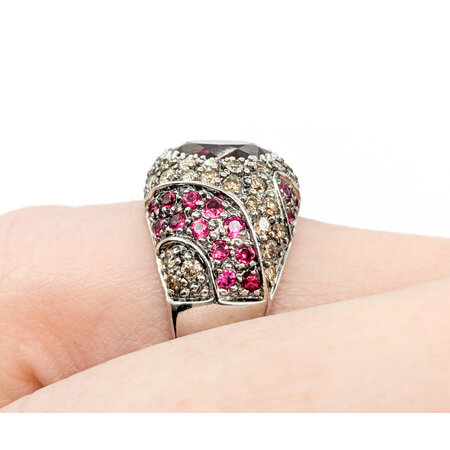 Ring Sonia B. 1.00ctw Round Diamonds 2.00ctw Pink Tourmaline .75ctw Pink Spinel 14kw sz6 13mm 124060168