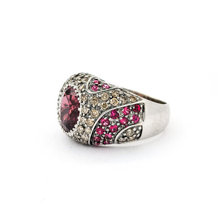 Ring Sonia B. 1.00ctw Round Diamonds 2.00ctw Pink Tourmaline .75ctw Pink Spinel 14kw sz6 13mm 124060168