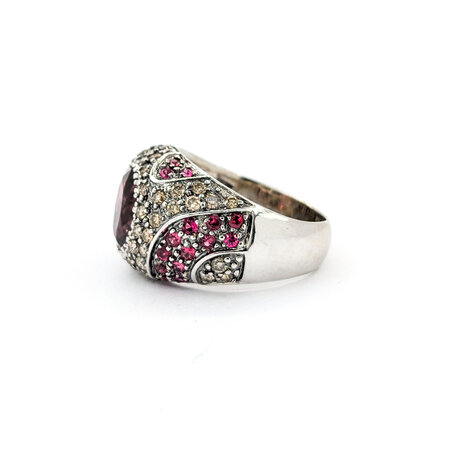 Ring Sonia B. 1.00ctw Round Diamonds 2.00ctw Pink Tourmaline .75ctw Pink Spinel 14kw sz6 13mm 124060168