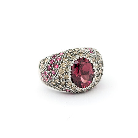 Ring Sonia B. 1.00ctw Round Diamonds 2.00ctw Pink Tourmaline .75ctw Pink Spinel 14kw sz6 13mm 124060168