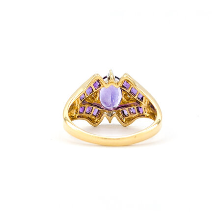 Ring .02ctw Round Diamonds 1.30ctw Amethyst 14ky sz6.5 224060195