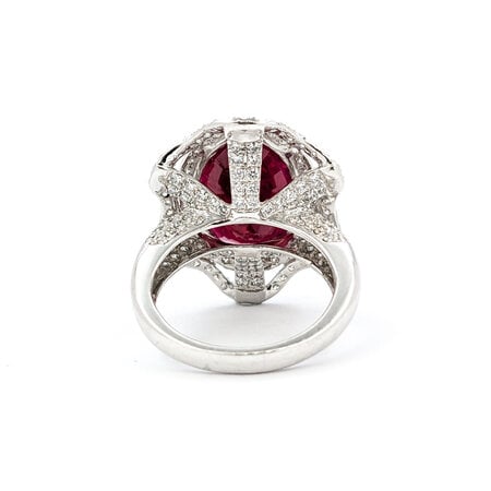 Ring 1.56ctw Round Diamonds 9.97ct Unheated GIA Burmese Ruby Platinum sz7 224060185