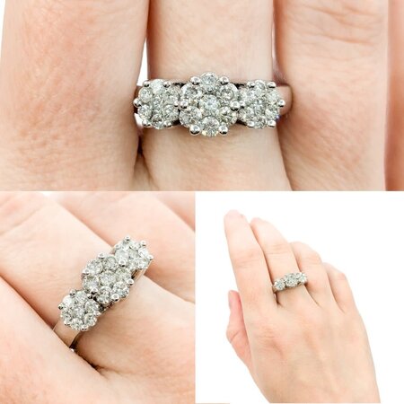 Ring Cocktail .86ctw Round Diamonds 14kw sz7 224060012