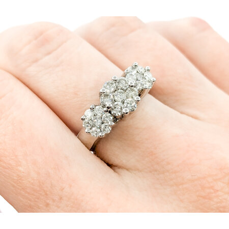 Ring Cocktail .86ctw Round Diamonds 14kw sz7 224060012