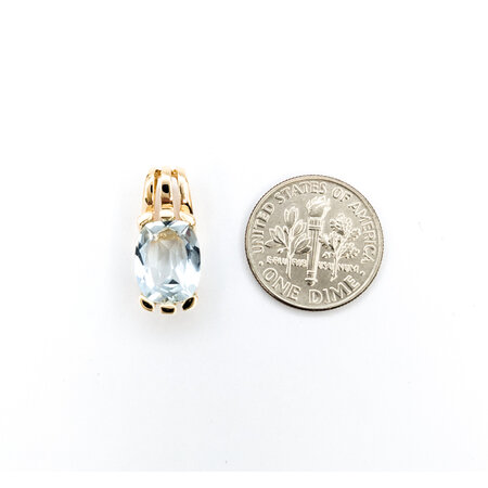 Pendant 2.50ct Aquamarine 19x8mm 14ky " 224061259