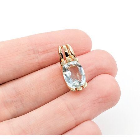 Pendant 2.50ct Aquamarine 19x8mm 14ky " 224061259