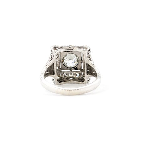 Ring Art Deco .65ct Old Mine Cut Diamond .40ctw Diamonds Platinum (14k White Gold Shank) sz4 224060751