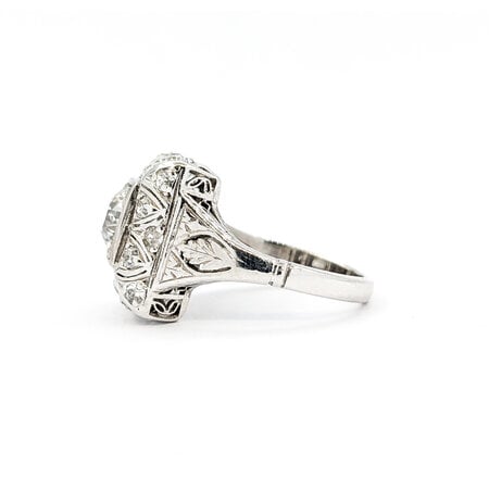 Ring Art Deco .65ct Old Mine Cut Diamond .40ctw Diamonds Platinum (14k White Gold Shank) sz4 224060751