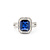 Ring Halo .82ctw Round Diamonds 2.29ct Sapphire 18kw sz6.25 224060170