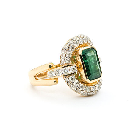 Ring 1.21ctw Round Diamonds 2.36ct Emerald 14ky sz7 224060169