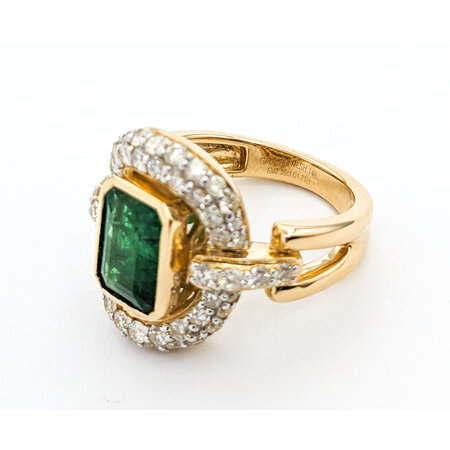 Ring 1.21ctw Round Diamonds 2.36ct Emerald 14ky sz7 224060169