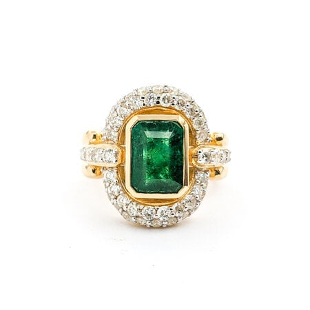 Ring 1.21ctw Round Diamonds 2.36ct Emerald 14ky sz7 224060169