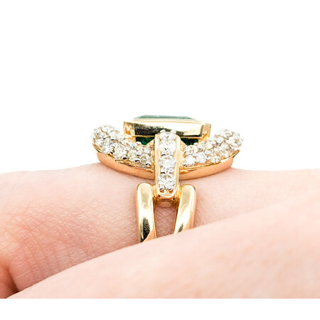 Ring 1.21ctw Round Diamonds 2.36ct Emerald 14ky sz7 224060169