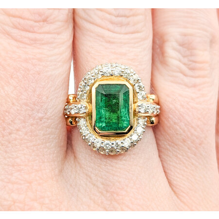 Ring 1.21ctw Round Diamonds 2.36ct Emerald 14ky sz7 224060169