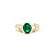 Ring .75ctw Round & Baguette Diamonds 1.17ct Emerald 14ky sz7 6.8mm 124060204