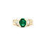 Ring .75ctw Round & Baguette Diamonds 1.17ct Emerald 14ky sz7 6.8mm 124060204