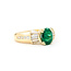 Ring .75ctw Round & Baguette Diamonds 1.17ct Emerald 14ky sz7 6.8mm 124060204