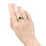 Ring .75ctw Round & Baguette Diamonds 1.17ct Emerald 14ky sz7 6.8mm 124060204