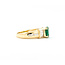 Ring .75ctw Round & Baguette Diamonds 1.17ct Emerald 14ky sz7 6.8mm 124060204