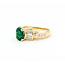 Ring .75ctw Round & Baguette Diamonds 1.17ct Emerald 14ky sz7 6.8mm 124060204