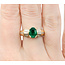 Ring .75ctw Round & Baguette Diamonds 1.17ct Emerald 14ky sz7 6.8mm 124060204