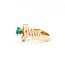 Ring .50ctw Round Diamonds .52ct Emerald 14ky sz6.25 13mm 124060189