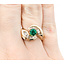 Ring .50ctw Round Diamonds .52ct Emerald 14ky sz6.25 13mm 124060189