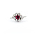 Ring Graduated .50ctw Round Diamonds .40ct Ruby 14kw sz6.5 9.5mm 124060210
