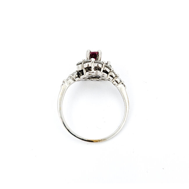 Ring Graduated .50ctw Round Diamonds .40ct Ruby 14kw sz6.5 9.5mm 124060210