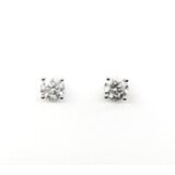  Earrings Stud 3.03ctw Round Diamonds Friction Backs 7.2mm 18kw 224064005