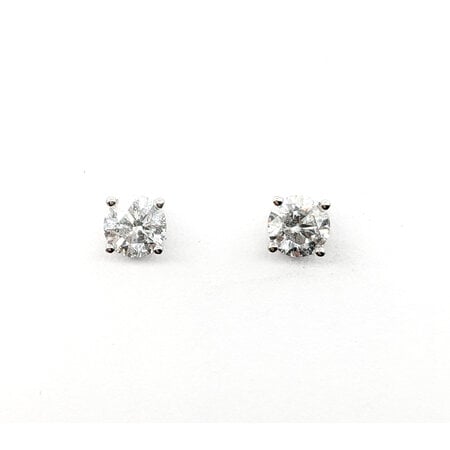 Earrings Stud 3.03ctw Round Diamonds Friction Backs 7.2mm 18kw 224064005